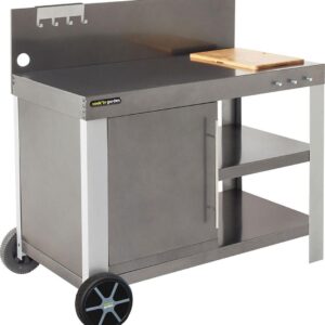Desserte haut de gamme NOVA 110 PREMIUM avec planche à découper en bambou et bacs de rangement WT018T