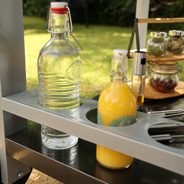 Desserte plancha extérieur avec porte-bouteille intégré - produit WT012T