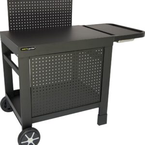 Desserte polyvalente noir REVA 110 PREMIUM WT052T, image principale montrant la crédence et la jupe interchangeables.