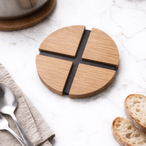 Dessous de plat rond en bois 20 cm en chêne massif avec design moderne - MTR-2074122