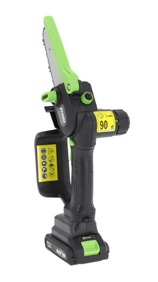 Élagueuse tronçonneuse PRO R-BAT20 20V 2Ah + chargeur PRBAT20/ELAG - Ribimex 3 Image principale de l'élagueuse tronçonneuse R-BAT20 à batterie, référence PRBAT20/ELAG