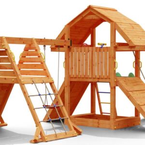 Grande balançoire FUNGOO BUFFALO SPIDER, aire de jeux principale avec toboggan et échelle, référence 6424PT