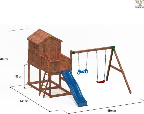 Kit cabane enfant FUNGOO MyHOUSE MOVE 3517PT avec dimensions et caractéristiques