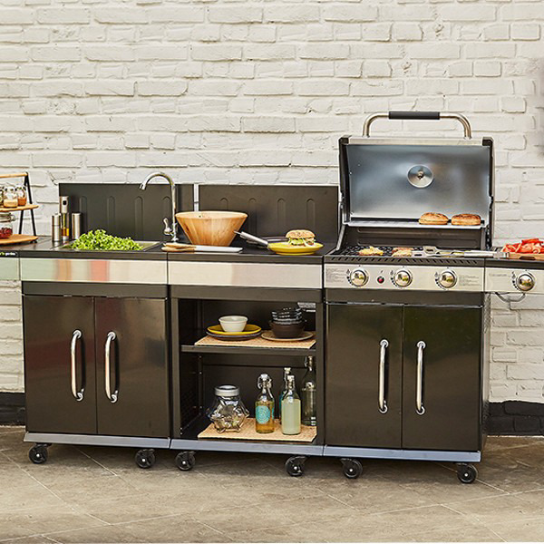 Image principale du meuble évier cuisine extérieure Fidgi avec barbecue intégré, référence WT031T