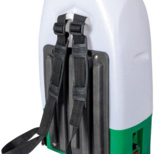 Vue arrière du pulvérisateur électrique à batterie R-BAT20 avec bretelles ajustables, référence PRBAT20/VIT20.
