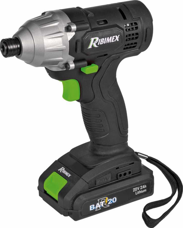 Visseuse à choc sans fil 20V 2Ah + chargeur PRBAT20/VC - Ribimex 1 Visseuse à choc sans fil RBAT-20 20 Volts avec batterie et chargeur, PRBAT20/VC, vue principale.