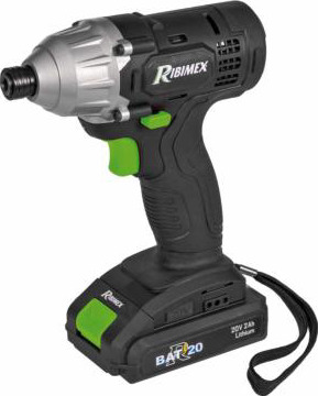 Visseuse à choc sans fil 20V 2Ah + chargeur PRBAT20/VC - Ribimex 3 Visseuse à choc sans fil RBAT-20 20 Volts PRBAT20/VC principale, avec batterie et chargeur