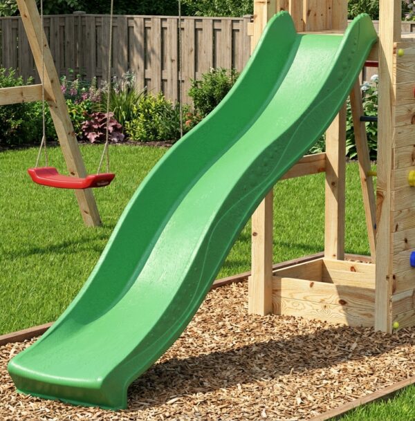 TOBOGGAN 2.2/2.4m vert pour stations de jeux FUNGOO, toboggan seul en image principale, référence SAV00137