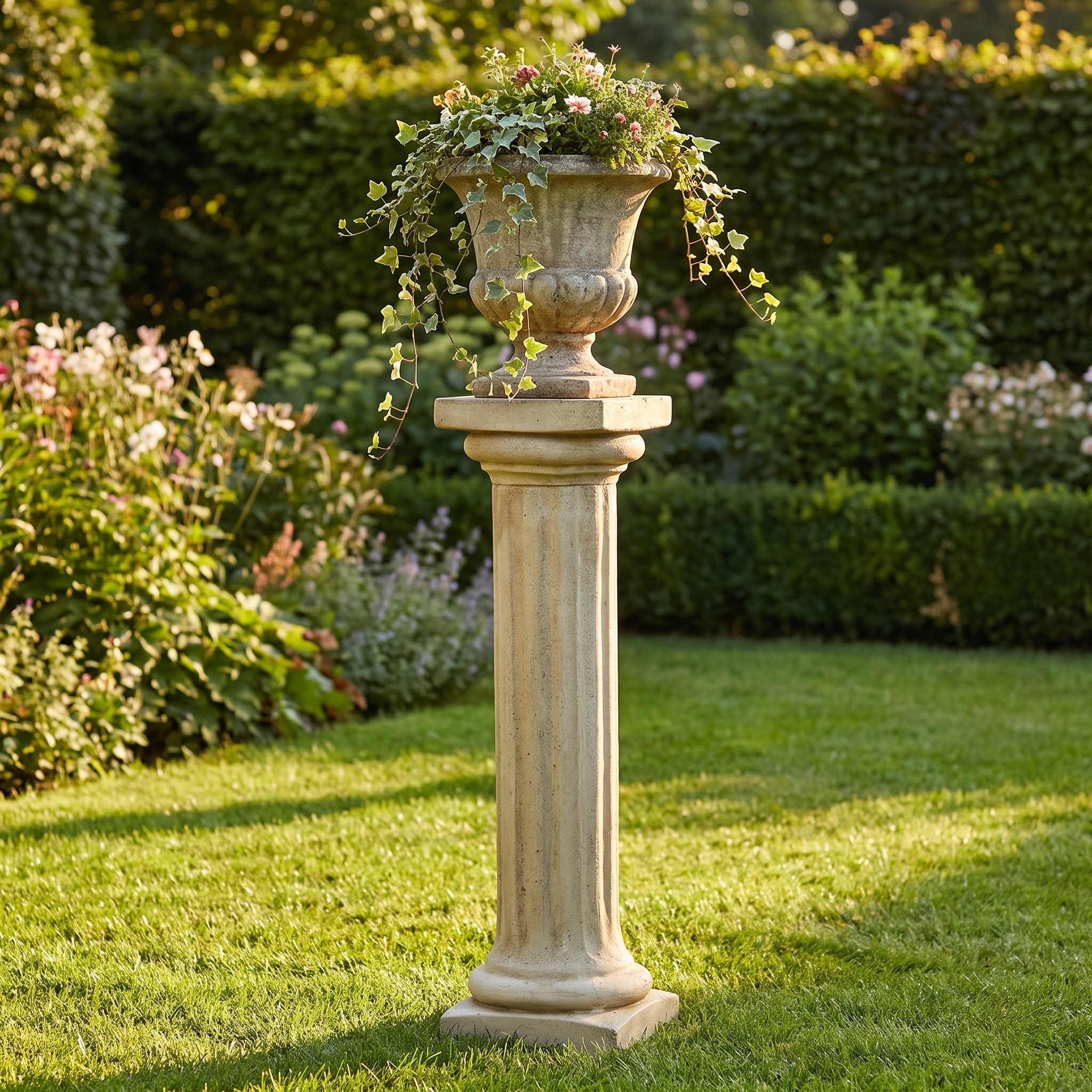 Colonne ionique en pierre, chapiteau carré - 104 cm - ton patiné 2 colonne ionique — Colonne ionique en pierre, chapiteau carré - 104 cm - ton patiné