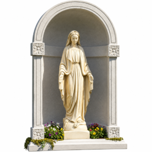 Statue de la Vierge Niche en pierre pour statue 122 cm, ton vieilli
