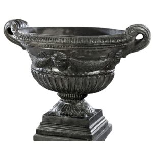 Vasque en pierre noire Renaissance - 81×53 cm - ton ciré noir, vue principale