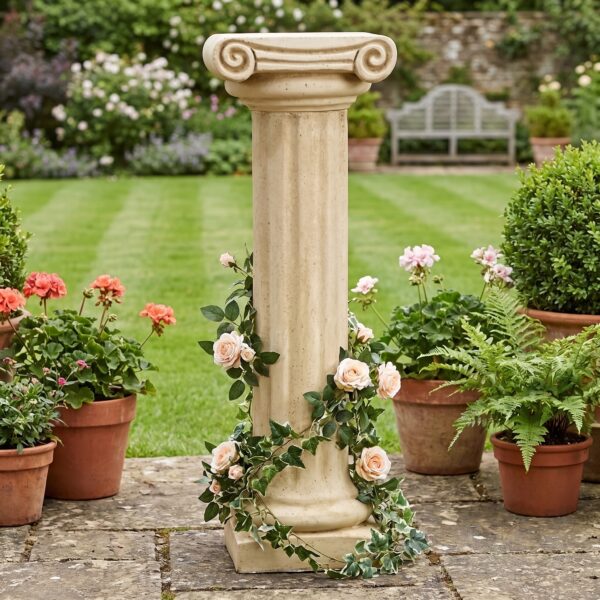 Colonne ionique en pierre de 104 cm - vue principale - Produit 238005