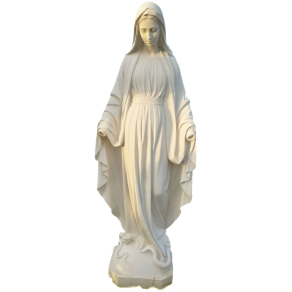Image principale de la grande statue Vierge Marie modèle Grâce de 178 cm ton vieilli