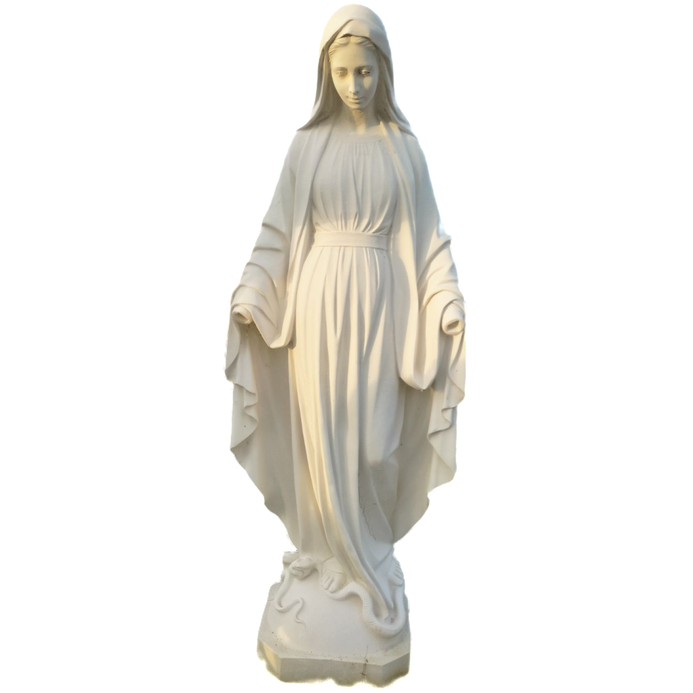 Image principale de la grande statue Vierge Marie modèle Grâce de 178 cm ton vieilli