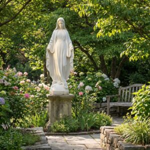 Grande statue Vierge Marie modèle Grâce - 178 cm - ton vieilli, photo principale, référence 215326