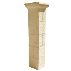 Kit pilier portail 30x30 Rustique - hauteur 168 cm - ton pierre, référence 218520, illustration principale du pilier en pierre reconstituée