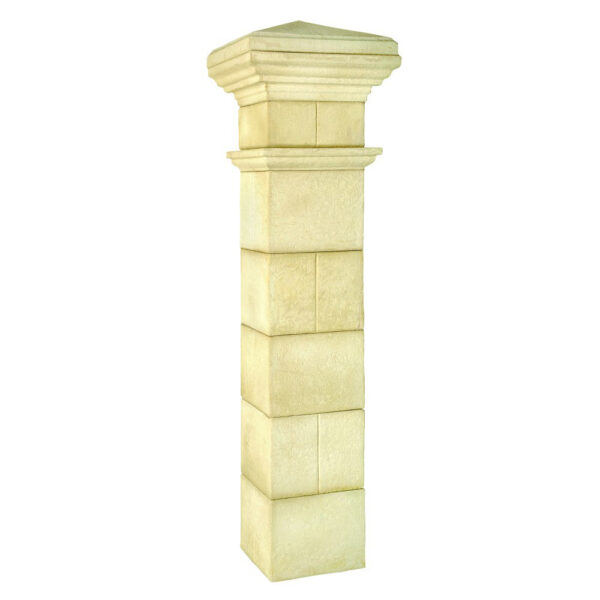 Kit pilier portail 40x40 Touraine en pierre reconstituée blanc, vue principale, référence 212216