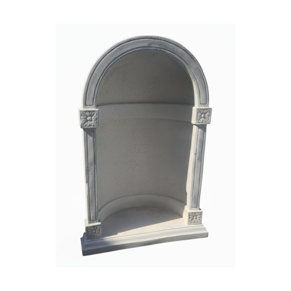 Vue principale de la niche en pierre pour statue 122 cm ton vieilli, référence 215332