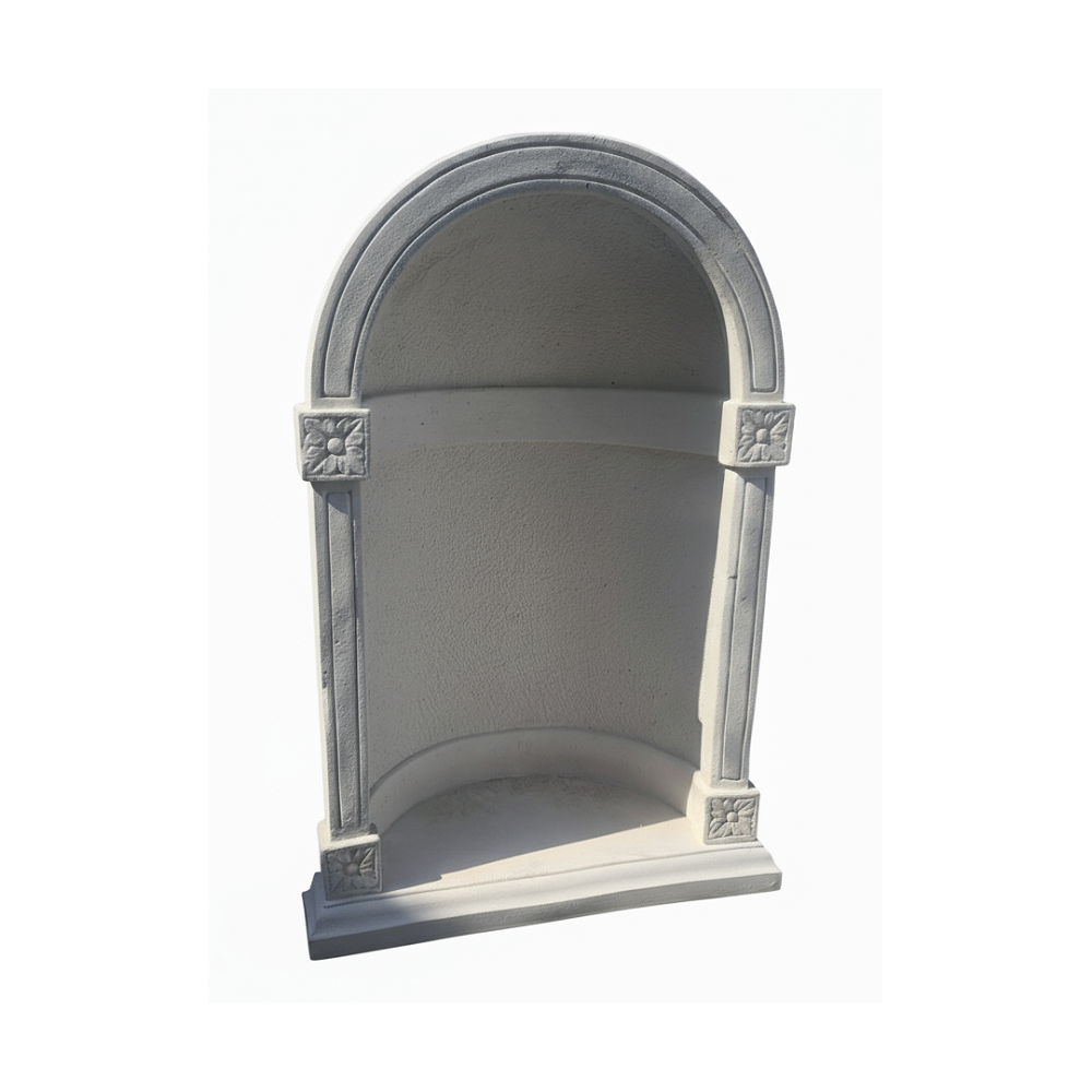 Vue principale de la niche en pierre pour statue 122 cm ton vieilli, référence 215332