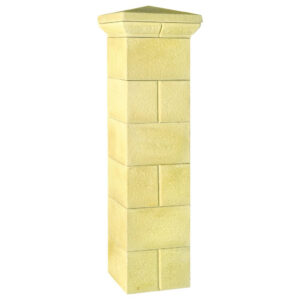 pilier de portail pierre Rustique 36cm - 218040, vue principale avec finition en pointe de diamant