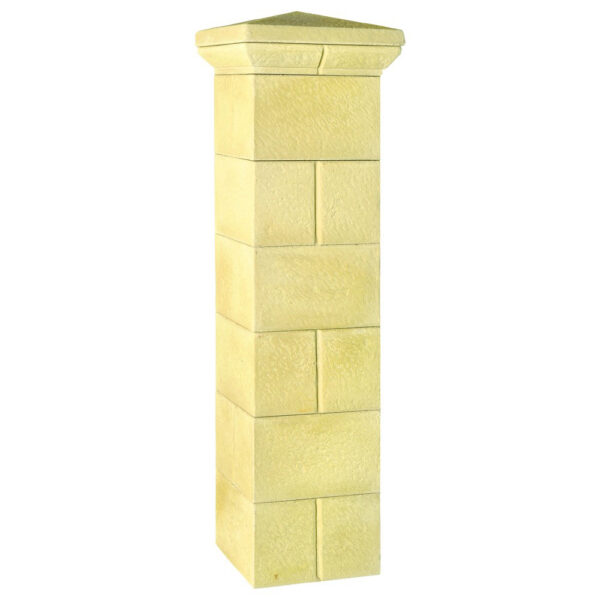 pilier de portail pierre Rustique 36cm - 218040, vue principale avec finition en pointe de diamant