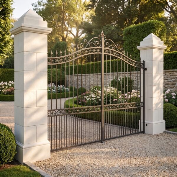 Pilier portail 50x50 Périgord en kit - hauteur 343 cm - blanc, image principale du produit, référence 212191