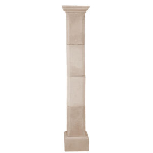 Image principale du pilier de portail Aunis en kit 30 x 30 cm - hauteur 235 cm - blanc en pierre reconstituée, référence 212107.