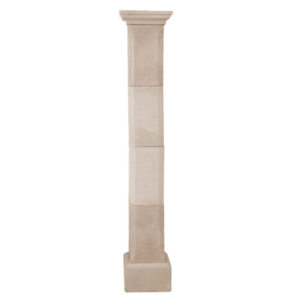 Image principale du pilier de portail Aunis en kit 30 x 30 cm - hauteur 235 cm - blanc en pierre reconstituée, référence 212107.