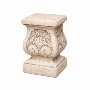 Socle en pierre pour jardin, modèle haut - hauteur 46 cm - ton vieilli, image principale