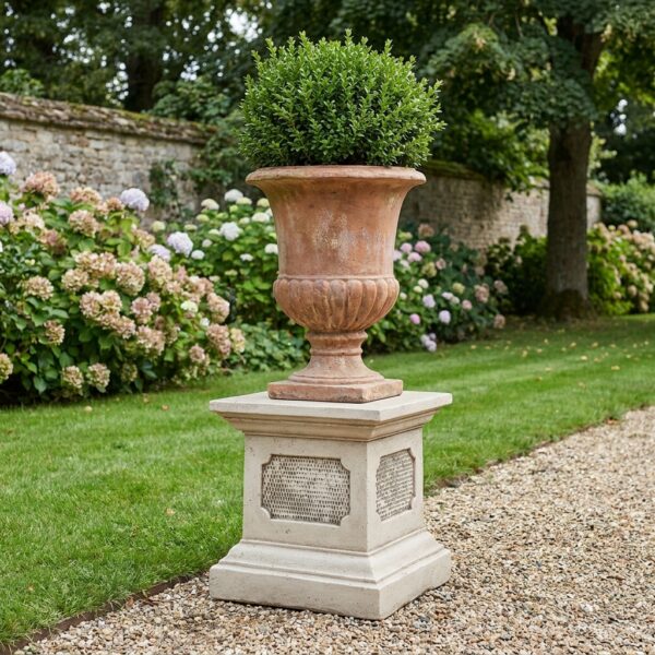 Socle en pierre pour statue ou vase en pierre - 42 × 42 cm, image principale