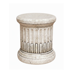 Socle rond pour statue cannelé Ø 36 cm, vue principale, ton vieilli, référence 215348