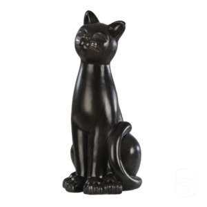 Statue chat exterieur en pierre ivoire, vue principale - illustration générée non contractuelle, référence 215958