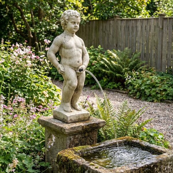 Statue Manneken Pis en pierre reconstituée - 75 cm - illustration principale, référence 216049