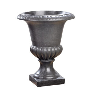 Vase Médicis ancien principal en pierre reconstituée, résistance au gel, ton ardoise, référence 017002.