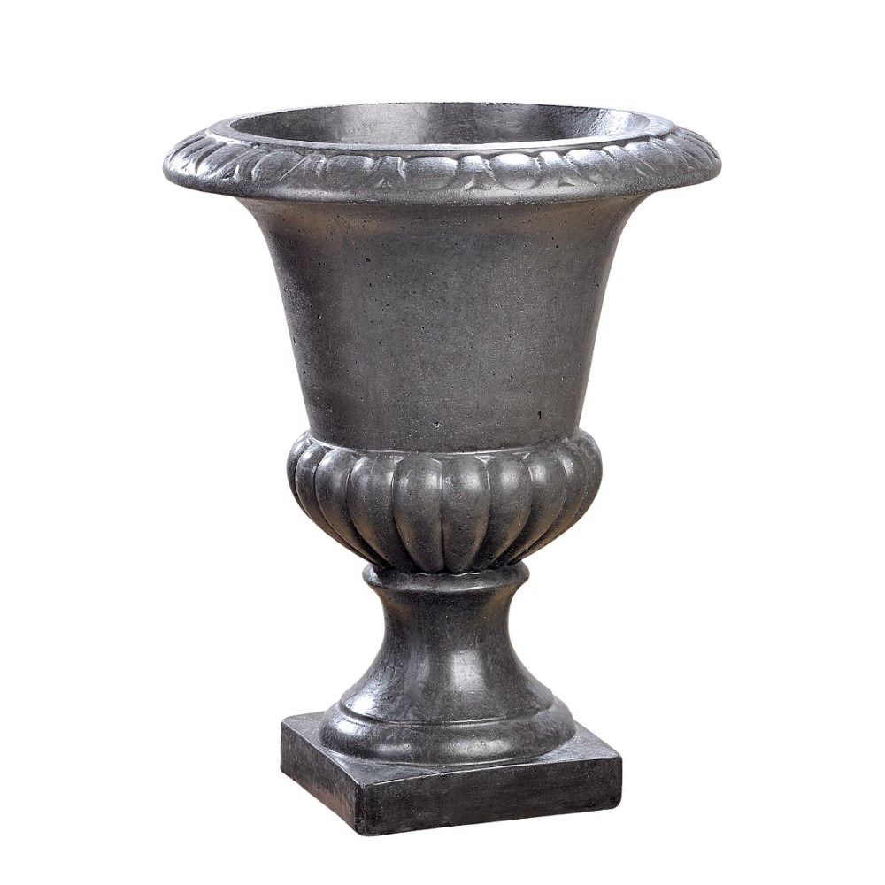 Vase Médicis ancien principal en pierre reconstituée, résistance au gel, ton ardoise, référence 017002.