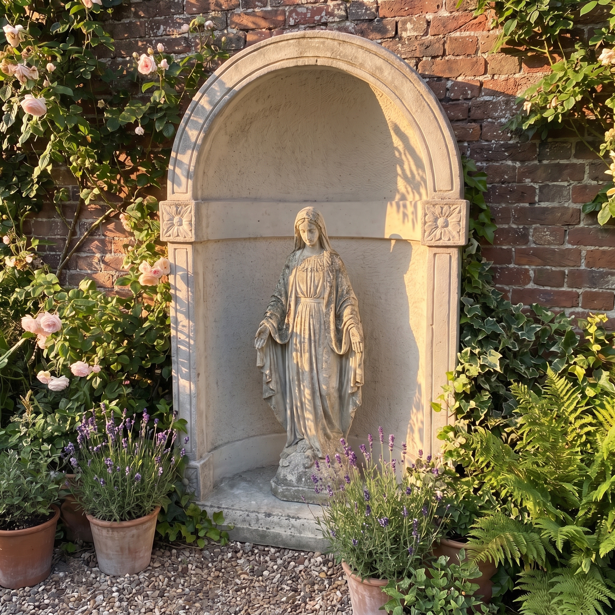 niche en pierre pour statue — Niche en pierre pour statue - 122 cm - ton vieilli