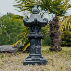 CMJ-M-LPKOBE-80 Lanterne pagode asiatique 80cm Noir Gris Antique Kobe